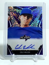 Cole Wilcox 2020 Leaf Flash Portrait Variation Auto Purple 1/35 Tampa Bay Rays 