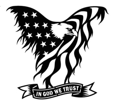 high detail airbrush stencil in god we trust eagle free uk