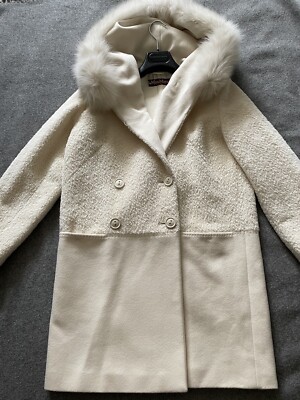 Original! Max Mara Studio Mantel Wolle Pelz Gr. 36 Wie Neu!