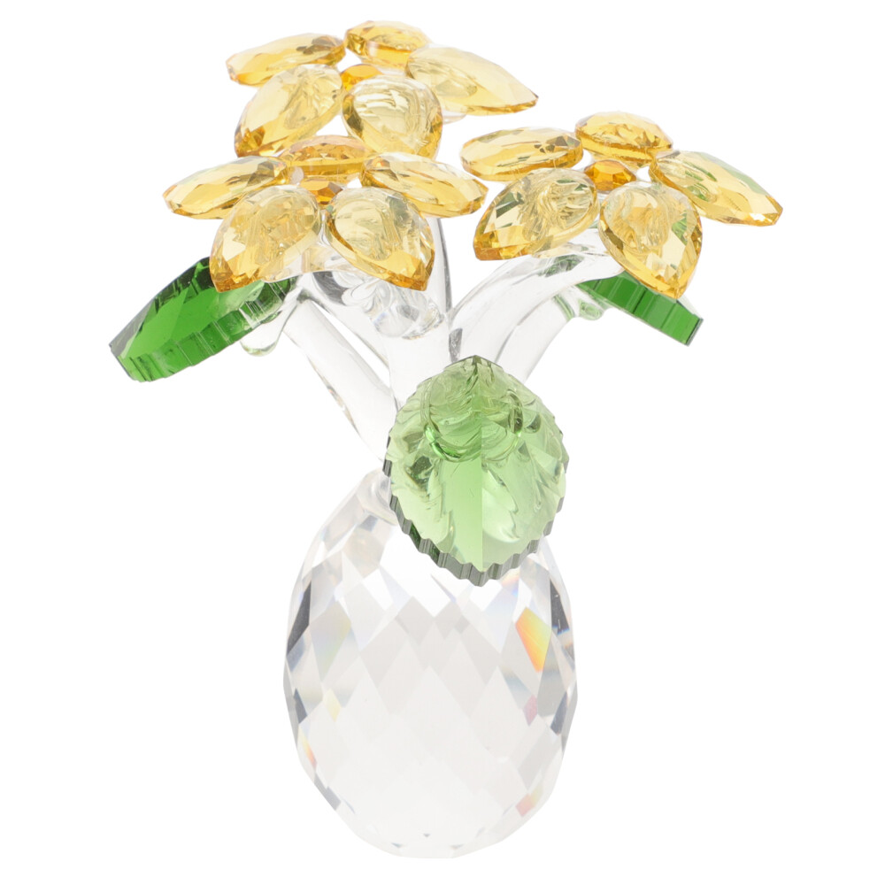 Crystal Sunflower Figurine Table Crystal Flower Ornament Home Decoration