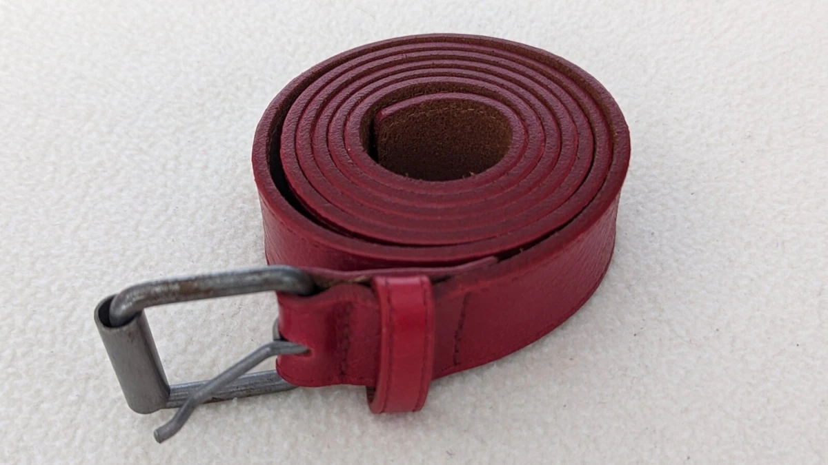 Mens red discount leather belt