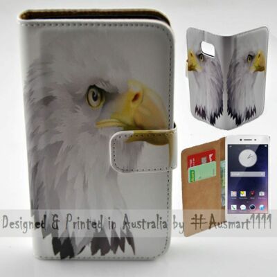 For OPPO Series - Bald Eagle Head Theme Print Wallet Mobile Phone Case Cover