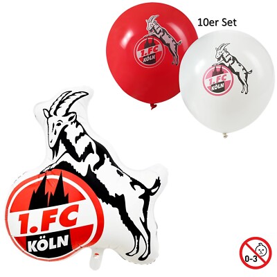 1. FC Köln Luftballons Party Effzeh Ballons Logo 10er Set oder Helium Luftballon