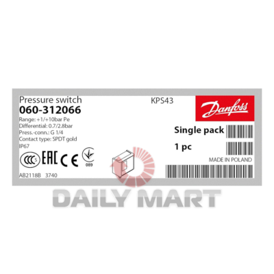 #ad New In Box DANFOSS KPS43 060 312066 Pressure Switch $272.22