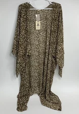 Brand New Easel Open Front Sheer Cheetah Print Kimono Layering NWT Women’s S