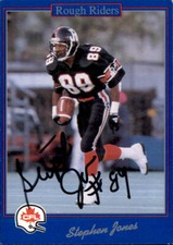 Stephen Jones Signed 1991 JOGO CFL Football card Ottawa Rough Riders