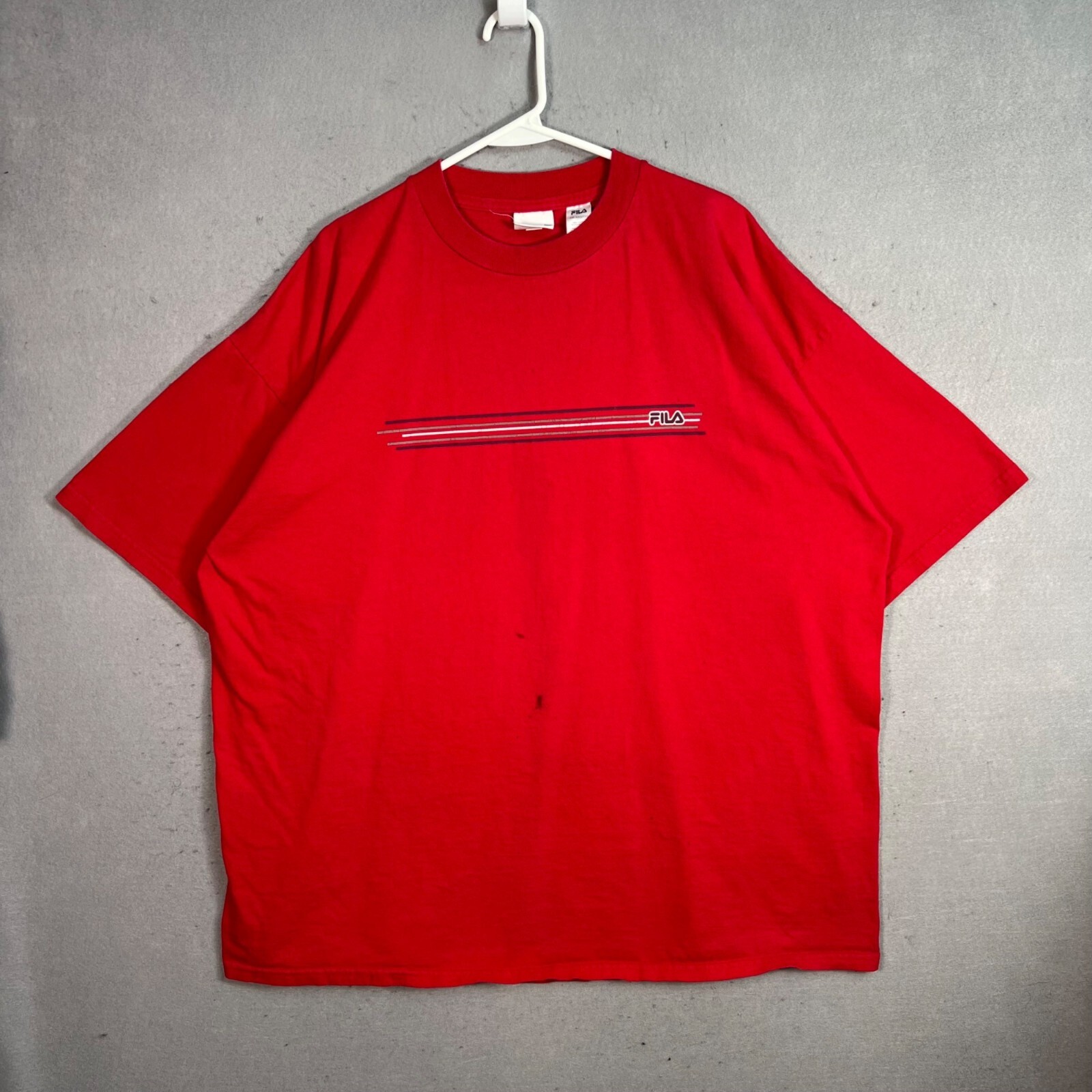 T shirt vintage Fila rossa con logo grafico XXL 2XL uomo