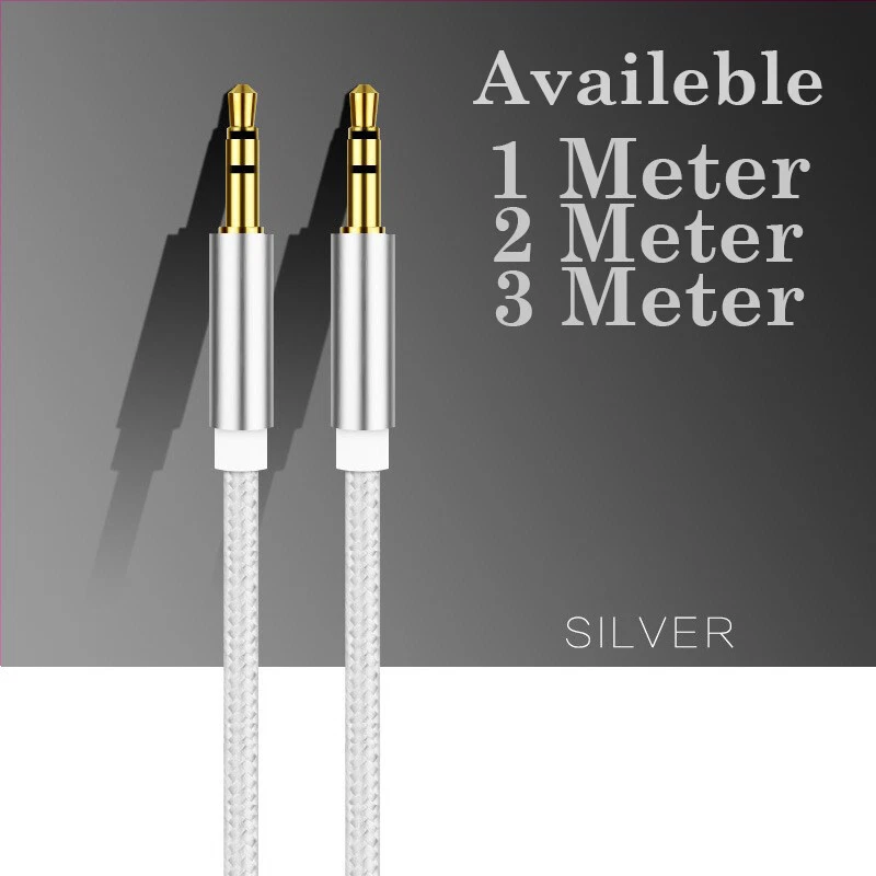 Stereo 3.5mm Cable AUX Jack Auxiliary Car Lead Male Audio Gold Plated 1m/2m/3m - Image 2 of 4