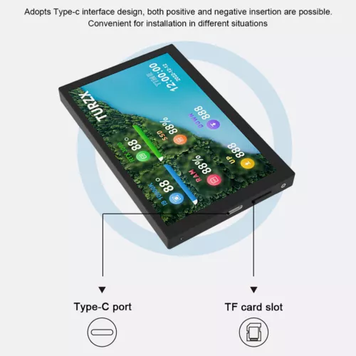 5 Inch IPS Secondary Screen Mini Computer USB Display PC CPU GPU RAM HDD Monitor - Picture 6 of 10