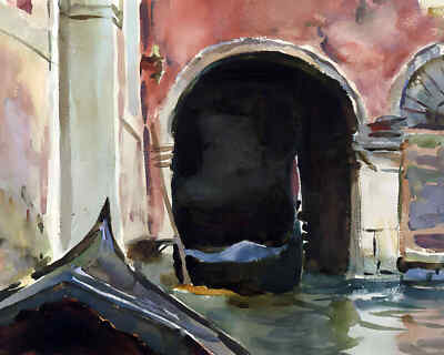 Venetian Canal  Painting by John Singer Sargent 8x10'' Art Print