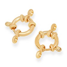 10x Real 24K Gold Plated 304 Stainless Steel Spring Ring Clasps Finding 12.5x4mm