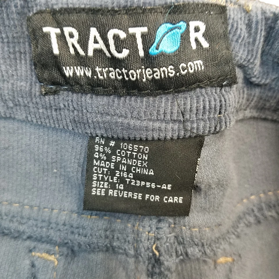 Pantalones de pana lisa azul Tractor para niñas talla 14 Foto 2 de 4