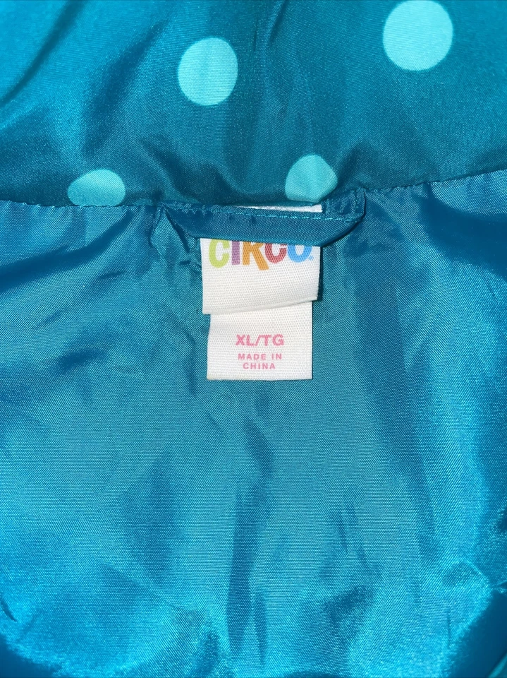 Circo Kids Puffer Vest size XL Teal Color with Polkadots - Image 3 of 4