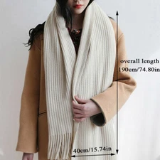 Scarf Shawls Wraps Woolen Knitting Tassel Long Scarf Soft Warm Fringe 190*40cm 