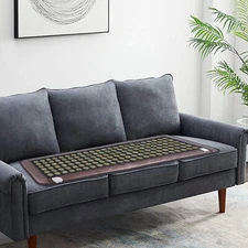 Natural Jade Tourmaline Stone Far-infrared Therapy Mat Electric Heating Pad 110V