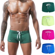 Men Swimsuits Swim Boxer Briefs Surfboard Boxer Trunks Sports Shorts Swimwear -