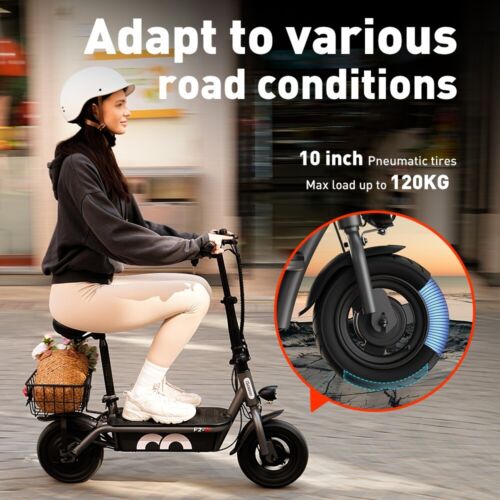 Elektroroller 36V 7.8AH 10 Zoll 500W Elektro-Scooter Mit Sitz iScooter F2 30km/h - Bild 18 von 24