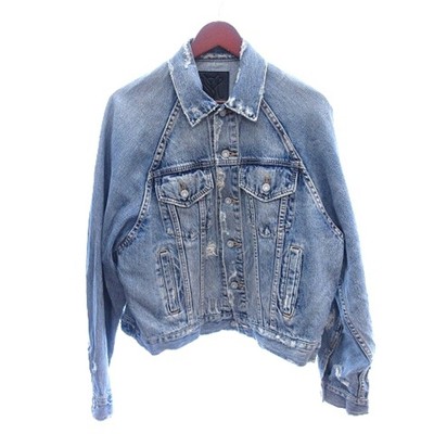 Moussy Denim Jacket G Jean Damage Processing F Light Blue AU Used 
