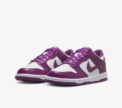 Nike Dunk Low Big Kids' Shoes White/White/Viotech