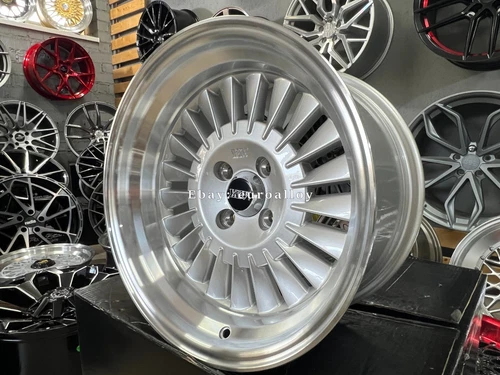 4 x 15 Inch 4x100 YKW Turbine Style Silver Wheels: Fits For Mazda Honda Suzuki