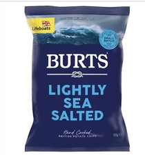 Burts Lightly Sea Salted Hand Cooked British Potato Chips 150g Case Of 10