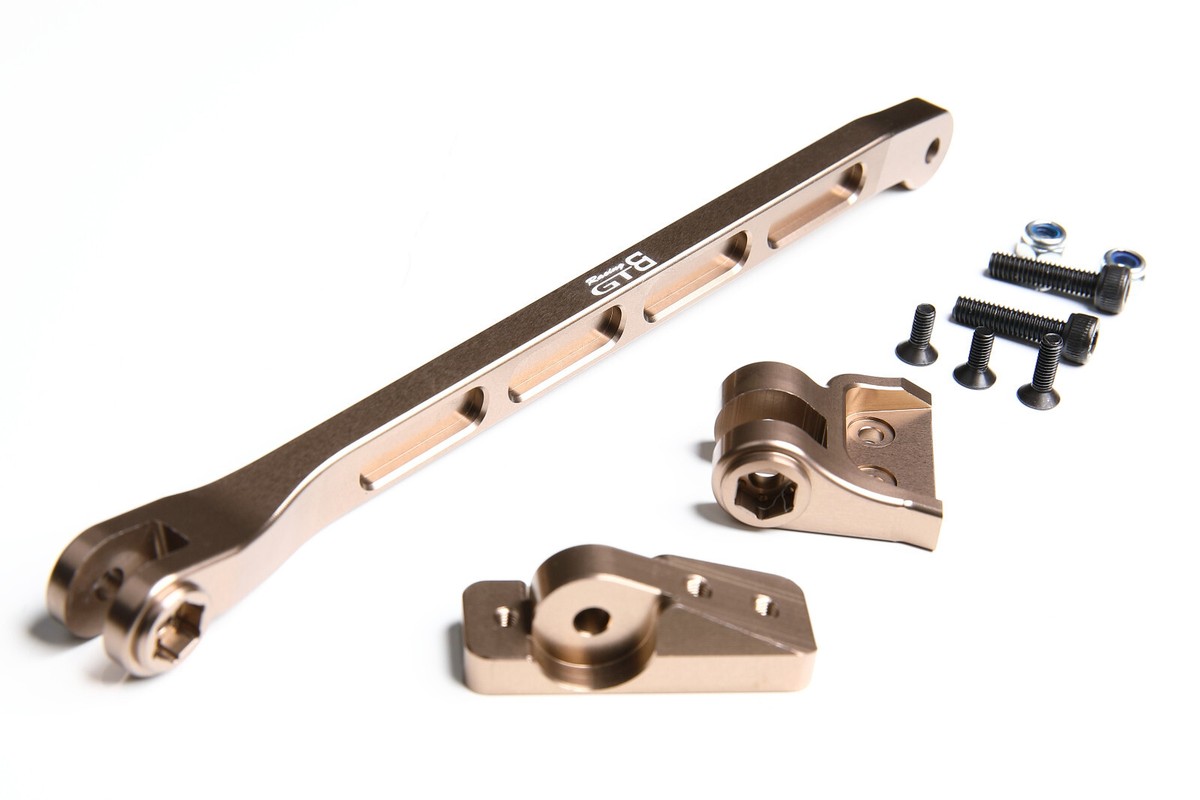 Treal Machined Aluminum Chassis Brace Set For Losi LMT Monster Truck – Black, 1:10 Scale