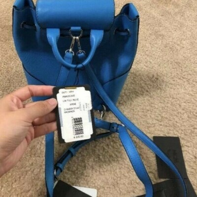 MCM Claudia Studded Small Mini Leather Backpack Tile Blue  display picture 1