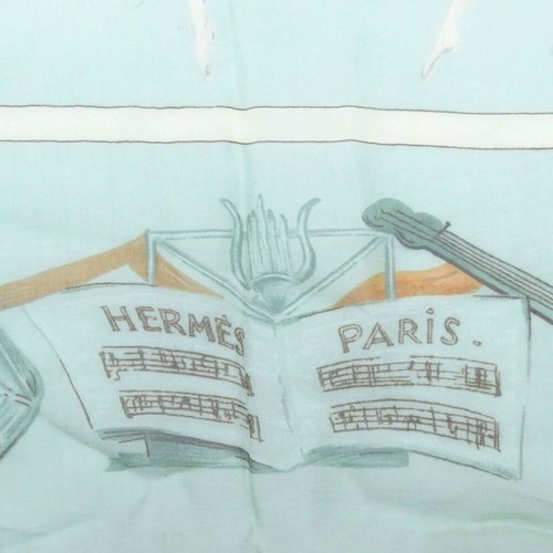 HERMES Scarf Carre 90cm LA DANCE 100% Chiffon Silk Light green Multi R1255 - Picture 2 of 6