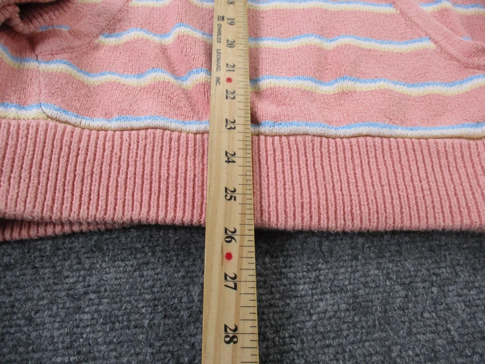 Moletom com capuz Faherty feminino S rosa listrado tecido boho praia pulôver preppy - Imagem 4 de 4