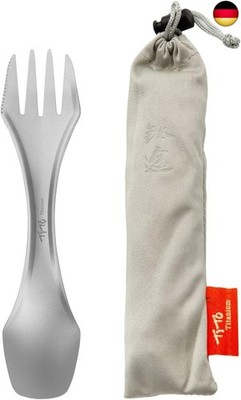 TiTo Titanium Spork 3-in-1 leichtes Löffel-Gabel-Besteck für Outdoor-Camping, R