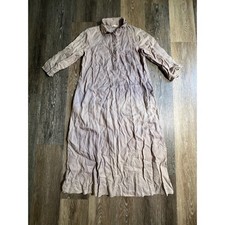 J. Jill Maxi Shirt Dress Women XS Purple Love Linen Long Sleeve Button Front