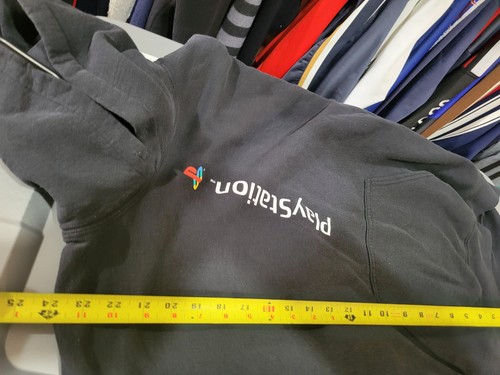 PlayStation Japanese Retro fleece Hoodie Mens Small Sleeve Print Black - Picture 8 of 8