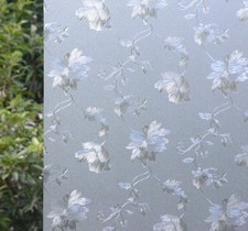 2 Rolls 35.4" by 78.7" Static Cling Window Film for , Hibiscus Flower Pattern