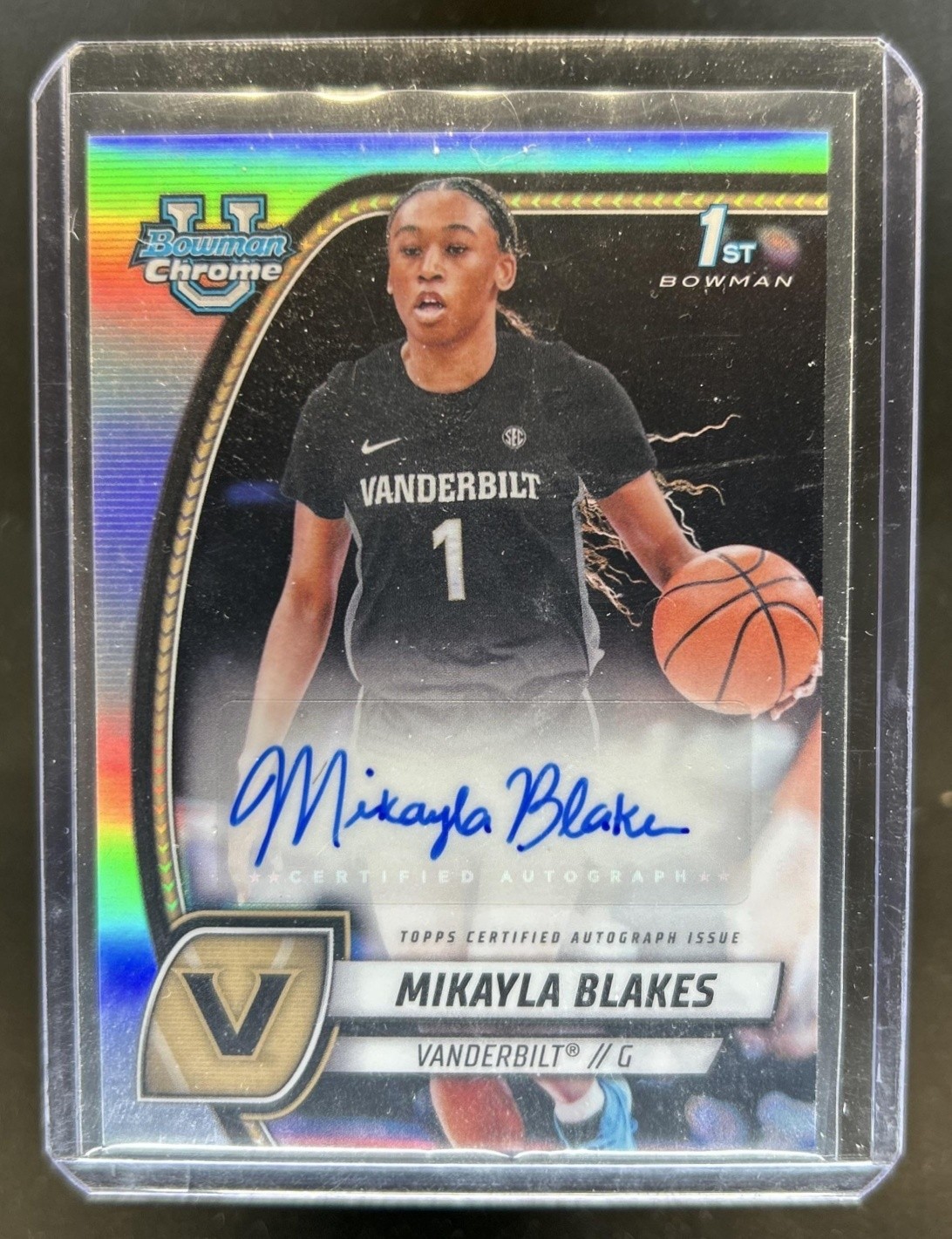 2024-25 Bowman University Chrome Mikayla Blakes Prospect Auto Refractor #55