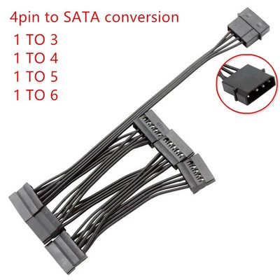 SATA Stromkabel 15-Pin Splitter 1 auf 3/4/5/6 | Molex 4-Pin Adapter PC Server