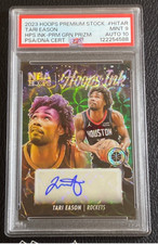 Tari Eason 2023-24 Panini Premium Stock 1/8 Auto Hoops Ink Green Choice PSA 9/10