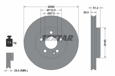 Textar 92241603 Brake Disc for Infiniti, Mercedes-Benz