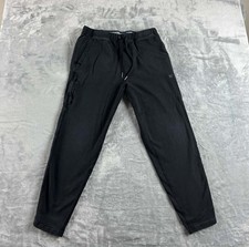 Mack Weldon ACE Sweatpants Mens Medium Black Faded Stretch Drawstring READ