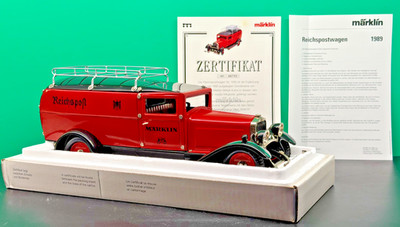 Märklin 1989 Reichspostwagen Tin Clockwork Van w/ Cert Box Key INSIDER RARE
