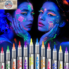 UV Neon Face Paint Markers, 12 Colors Glow in the Dark Body Paint for Party  Bl