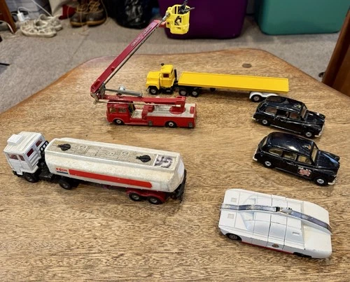 Vtg CORGI Car & Truck LOT Austin London Taxi SIMON SNORKEL Exxon CAPTAIN SCARLET