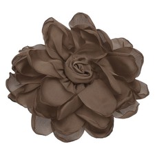 Rose Flower Hair Clips, Fabric Brooch Pins for Women Wedding, Coffee