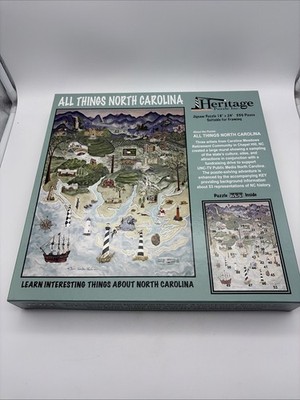 Heritage Jigsaw Puzzle All Things North Carolina 550 Pieces 18'' X 24'' New Sealed