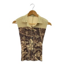 PLEATS Please Issey Miyake Total Pattern Pleated Sleeveless Shirt 3 Used KLDR-0