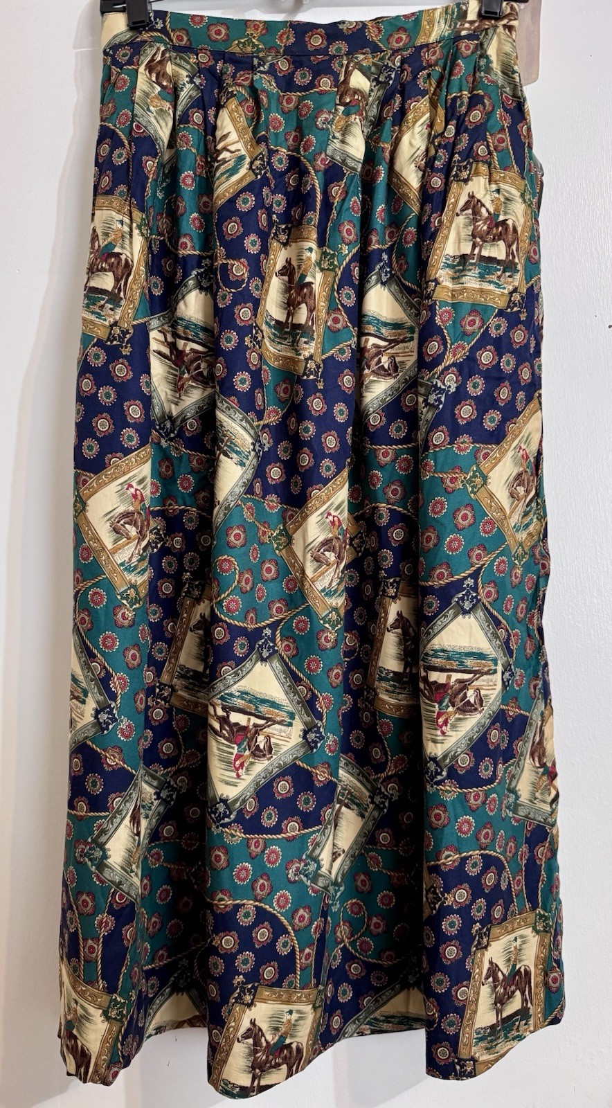Charter Club by Jame Justin Derby Horse Print Midi Vintage Skirt Women's 10 NWT