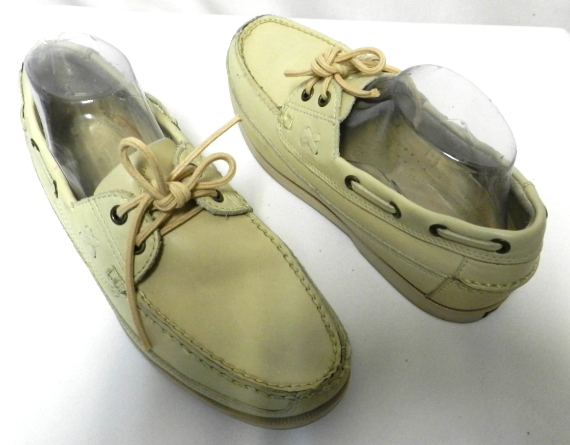 10.5D Polo Ralph Lauren Leather Boat Shoes Deck Moccasins White USA Ralph Lauren Boat Shoe White Casual Shoes for Men for sale  main image 3
