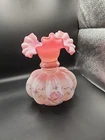 Fenton Messenger Exclusive 1997 Pink Melon Ruffled Glass Vase    #1328