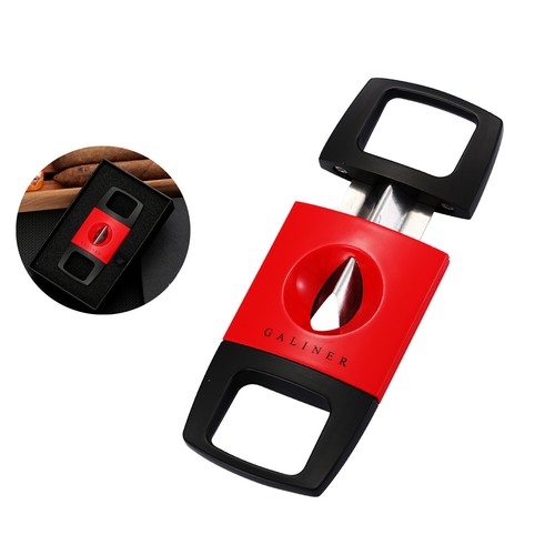 Galiner V-Cut Stainless Steel Cigar Cutter Scissor Sharp Knife Portable Gift Box