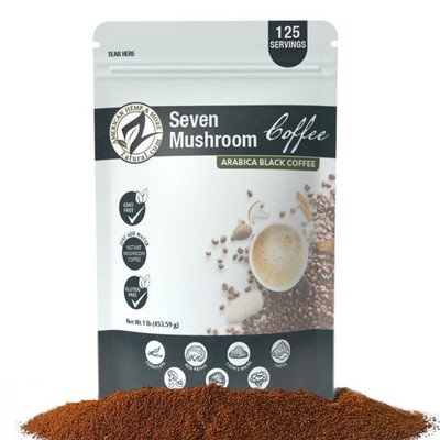 Zatural Mushroom Coffee, 125 Servings Instant Natural Black Blend with Lion's M