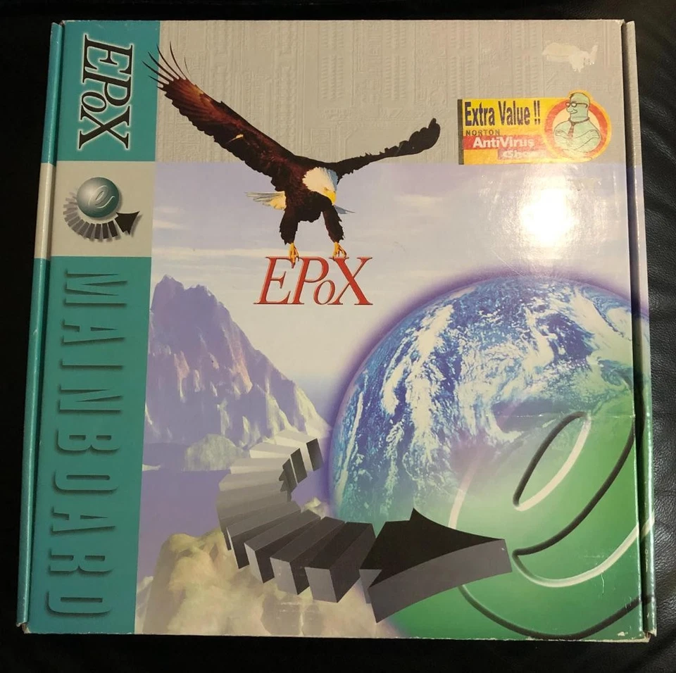 Epox Kp6-Bs Motherboard Dual Slot 1 Vintage Atx Mainboard W/ Box & Accessories - Image 3 of 4